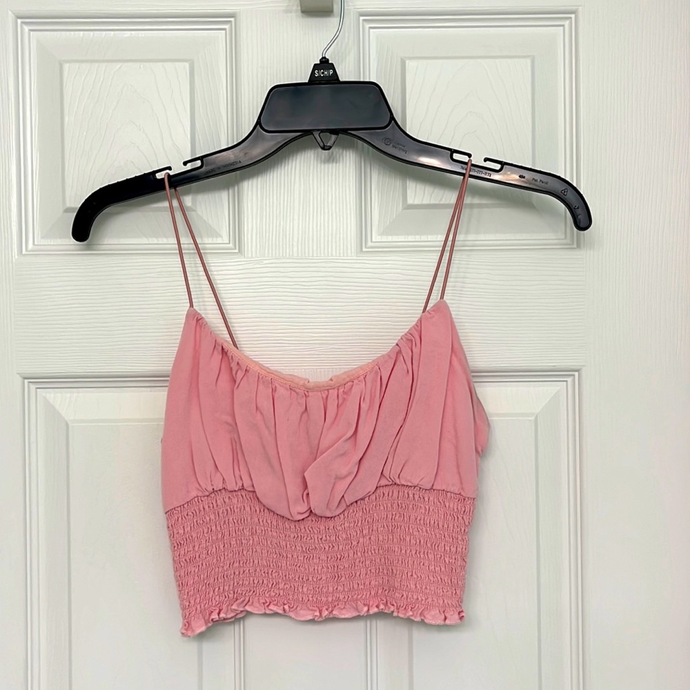 LA Hearts, size S, crop pink tank top